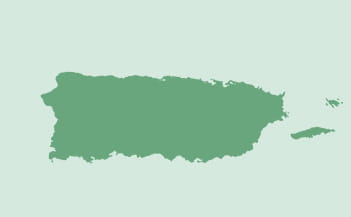 Mapa geográfico de Puerto Rico.